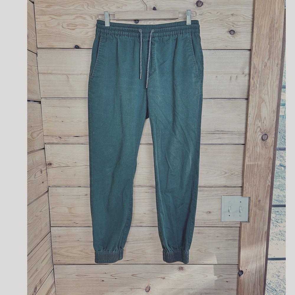 Volcom Frickin Elastic Waist Jogger Pants Army Green Mens Size Small